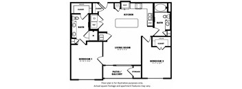 B1(2) floor plan at Windsor Burnet, Texas, 78758