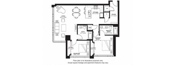 B12 South floor plan at The Bravern, 688 110th Ave NE, 98004