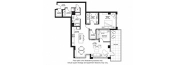 B14 South floor plan at The Bravern, WA, 98004