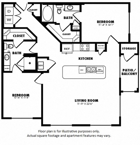 B2(3) floor plan at Windsor Burnet, Austin, Texas