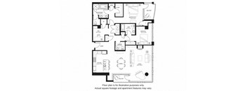 B23 North floor plan at The Bravern, Bellevue, WA