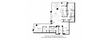 B25 North floor plan at The Bravern, Bellevue, Washington