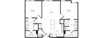 B3(2) floor plan at Windsor Turtle Creek, Dallas, Texas