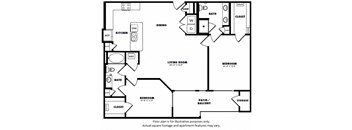 B3(1) floor plan at Windsor Burnet, Austin, TX