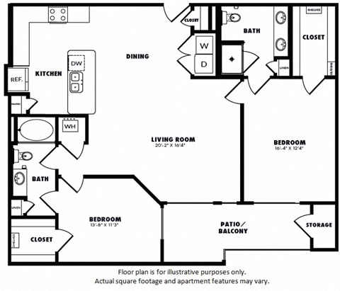 B3(1) floor plan at Windsor Burnet, Austin, TX