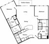 Two bedroom Two bathroom Floor Plan Two bedroom Two bathroom Floor Plan at The Encore by Windsor, Atlanta, 30339