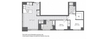 B4 2 Bed 2 Bath Floor Plan at Waterside Place by Windsor, Massachusetts