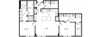 B6(1) floor plan at Windsor Turtle Creek, Dallas, TX