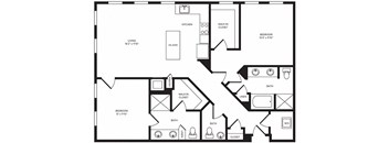 B7 floor plan at Windsor Turtle Creek, Dallas, TX