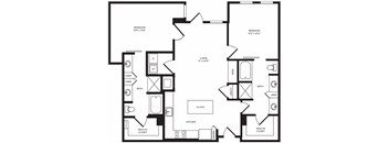 B8(1) floor plan at Windsor Turtle Creek, Dallas, Texas
