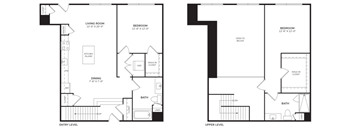 A floor plan of a two-story house with labeled rooms.
