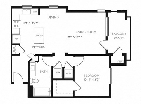 Floor Plan at Blu Harbor by Windsor, Redwood City, CA