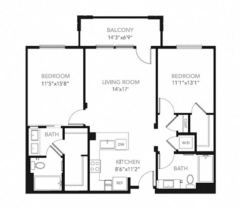 Floor Plan at Blu Harbor by Windsor, Redwood City, CA