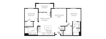 Floor Plan at Blu Harbor by Windsor, Redwood City, CA