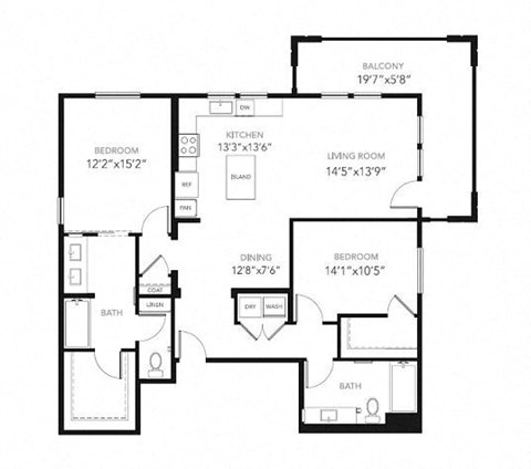 Floor Plan at Blu Harbor by Windsor, Redwood City, CA