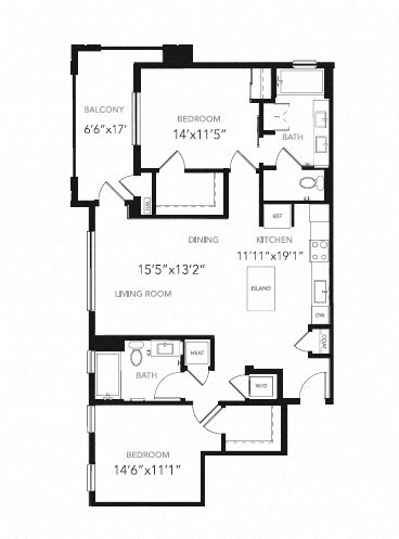 Floor Plan at Blu Harbor by Windsor, Redwood City, CA