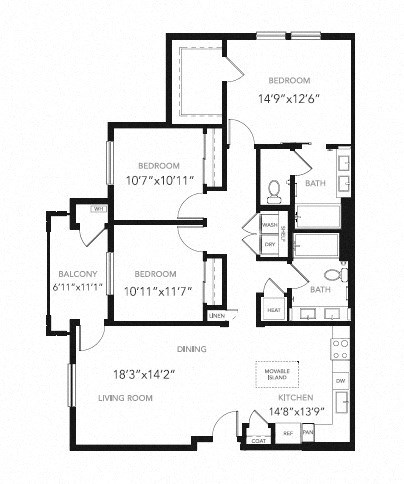 Floor Plan at Blu Harbor by Windsor, Redwood City, CA