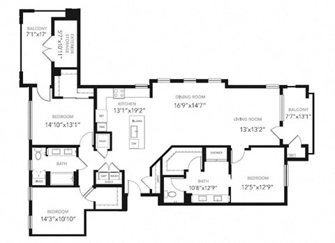 Floor Plan at Blu Harbor by Windsor, Redwood City, CA