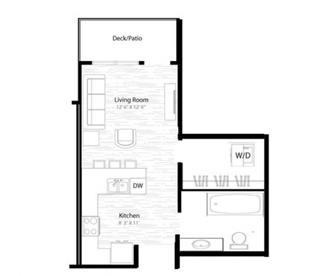 Studio Floorplan at Broadway Station by Windsor
