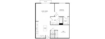A black and white image of a floor plan for a home.