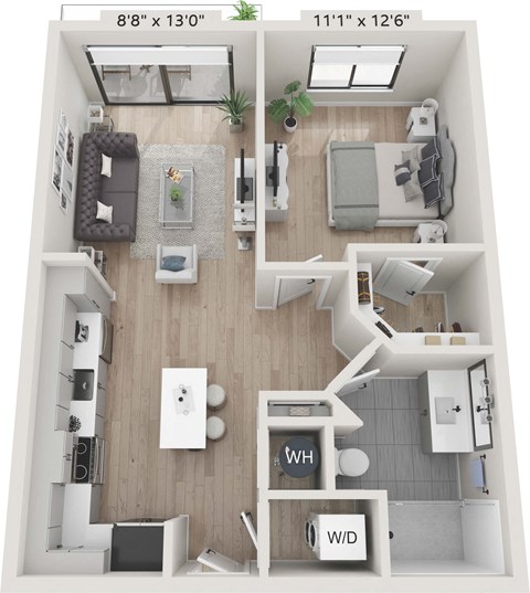 A1 Floor Plan at Centrico by Windsor, Florida, 33166