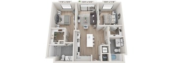B1 Floor Plan at Centrico by Windsor, Florida, 33166