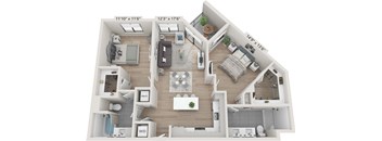 B2 Floor Plan at Centrico by Windsor, Doral, FL, 33166