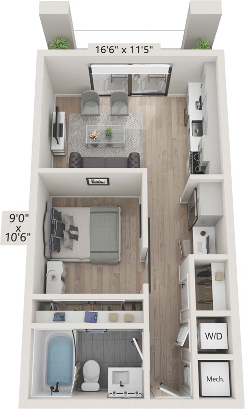 S2 Floor Plan  at Centrico by Windsor, Doral, Florida
