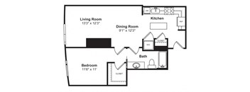 Floor plan at Cirrus, WA 98121