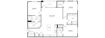 3 bedroom 2 bathroom apartment at Windsor Clearwater