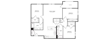 A black and white image of a floor plan for a home with a balcony.