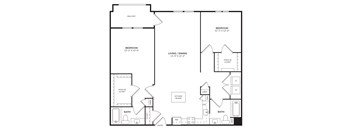 A black and white image of a house floor plan.