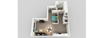 Studio Floor Plan at Edison on the Charles by Windsor, Massachusetts, 02453