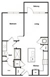 1 Bedroom 1 Bathroom Floor Plan 1 Bedroom 1 Bathroom Floor Plan at Elevate West Village, Smyrna