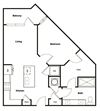 1 Bedroom 1 Bath Floor Plan 1 Bedroom 1 Bath Floor Plan at Elevate West Village, Smyrna, 30080