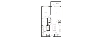 1 Bed 1 Bath Floor Plan at Elevate West Village, Georgia