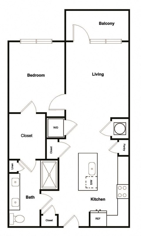 1 Bed 1 Bath Floor Plan at Elevate West Village, Georgia