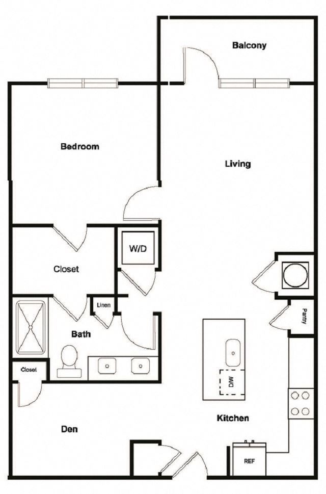 A4 1 Bed 1 Bath Floor Plan A4 1 Bed 1 Bath Floor Plan at Elevate West Village, Georgia, 30080