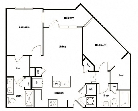 B2 2 Bedroom 2 Bathroom Floor Plan at Elevate West Village, Smyrna, GA