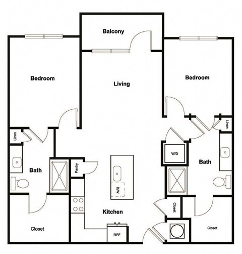 2 Bed 2 Bath Floor Plan at Elevate West Village, Smyrna, 30080
