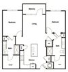 2 Bed 2 Bath Floor Plan 2 Bed 2 Bath Floor Plan at Elevate West Village, Smyrna, 30080