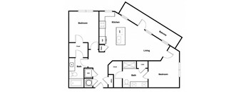 B4 2 Bed 2 Bath Floor Plan at Elevate West Village, Smyrna, Georgia