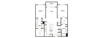B5 2 bedroom 2 bath Floor Plan at Elevate West Village, Smyrna