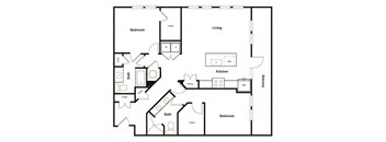 B7 2 Bed 2 Bath Floor Plan at Elevate West Village, Georgia, 30080