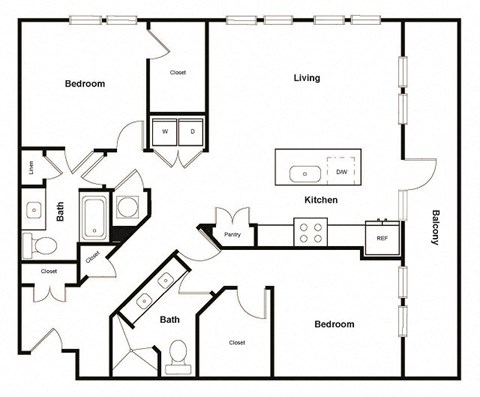 B7 2 Bed 2 Bath Floor Plan at Elevate West Village, Georgia, 30080
