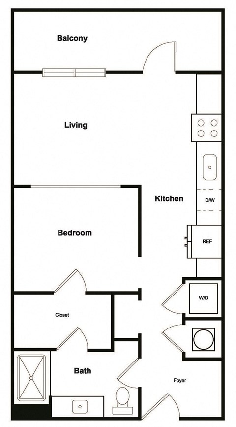 Studio Floor Plan at Elevate West Village, Smyrna, Georgia