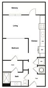 Studio Floor Plan Studio Floor Plan at Elevate West Village, Smyrna, Georgia