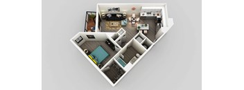 1 Bed 1 Bath Floor Plan at Edison on the Charles, Waltham, Massachusetts