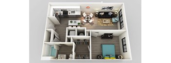 One bedroom One bathroom Floor Plan at Edison on the Charles, Massachusetts