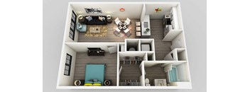 1 Bedroom 1 Bathroom Floor Plan at Edison on the Charles, Waltham, MA, 02453